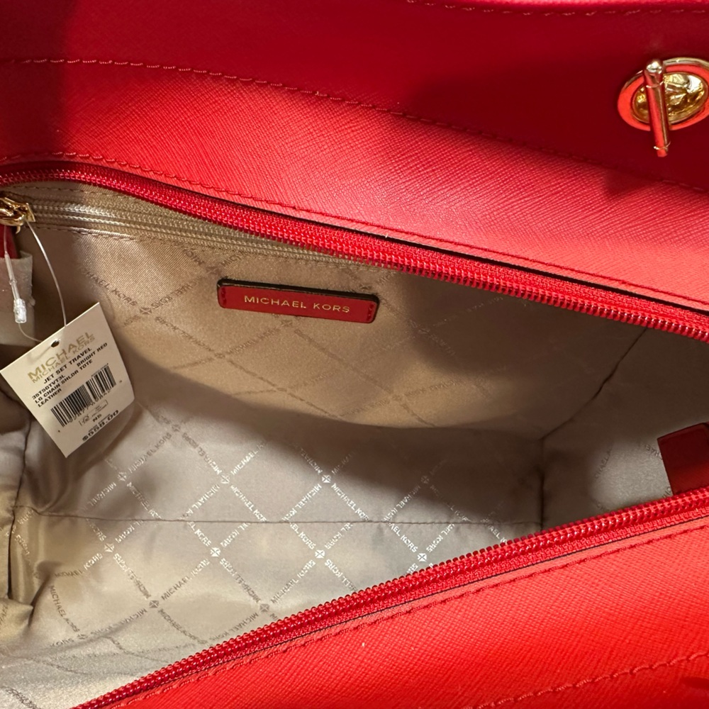 MICHAEL Michael Kors Jet Set Large Saffiano Leather Shoulder Bag NWT - Picture 10 of 11